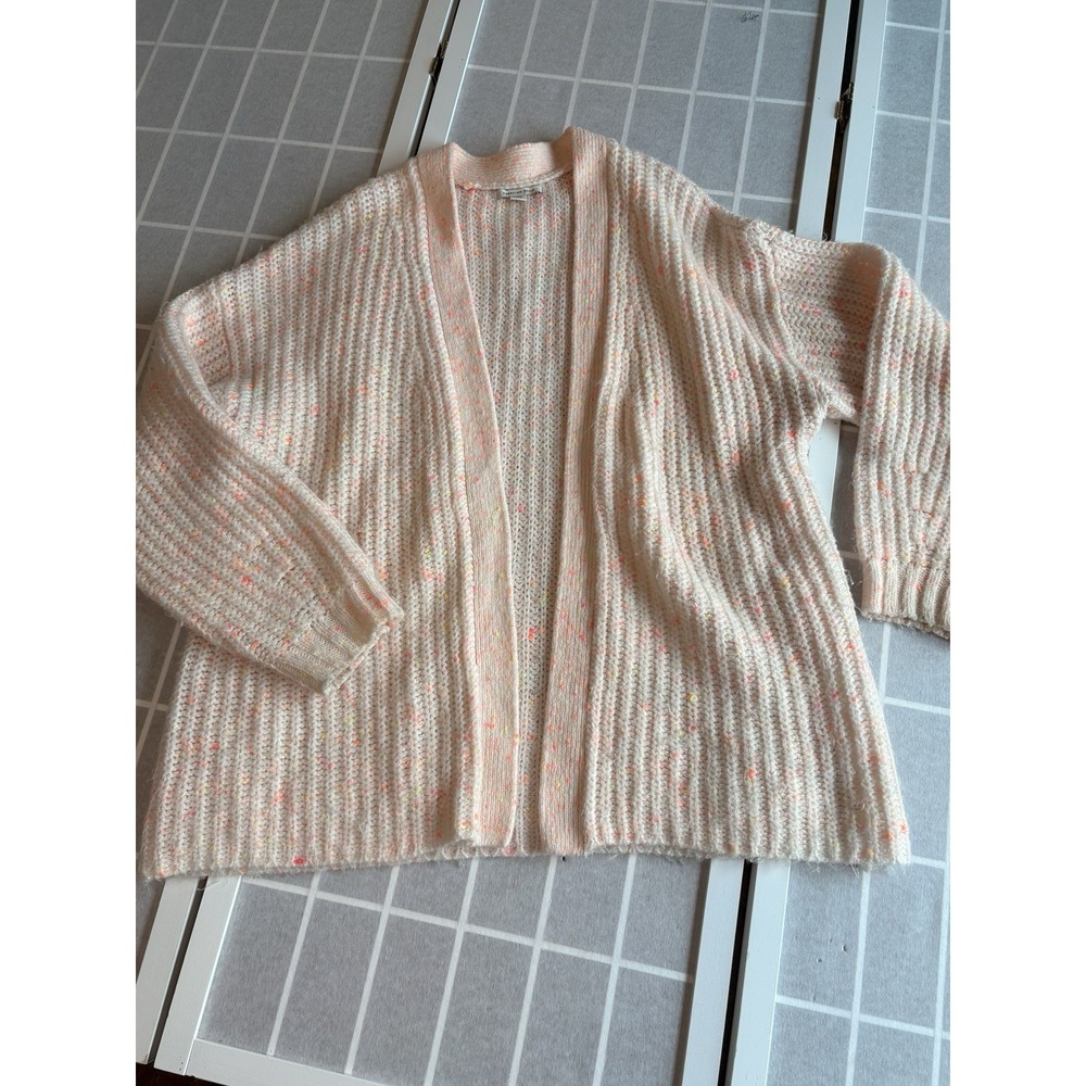 American Eagle Sweater Woman's M White Orange Yellow Grandpa Baggy Cardigan Knit